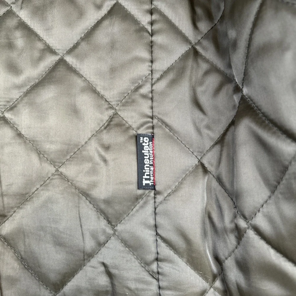 Vintage Lands End Toggle Men's Sz L Hooded Coat Wool Quilt Lined Duffle Pischl - Picture 9 of 15